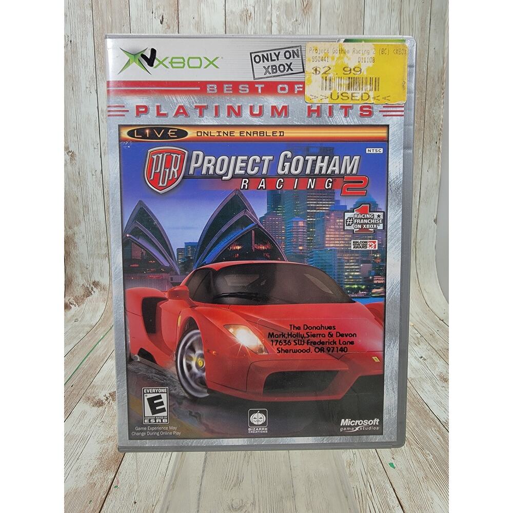 Project Gotham Racing 2 Xbox Best of Platinum Hits Complete